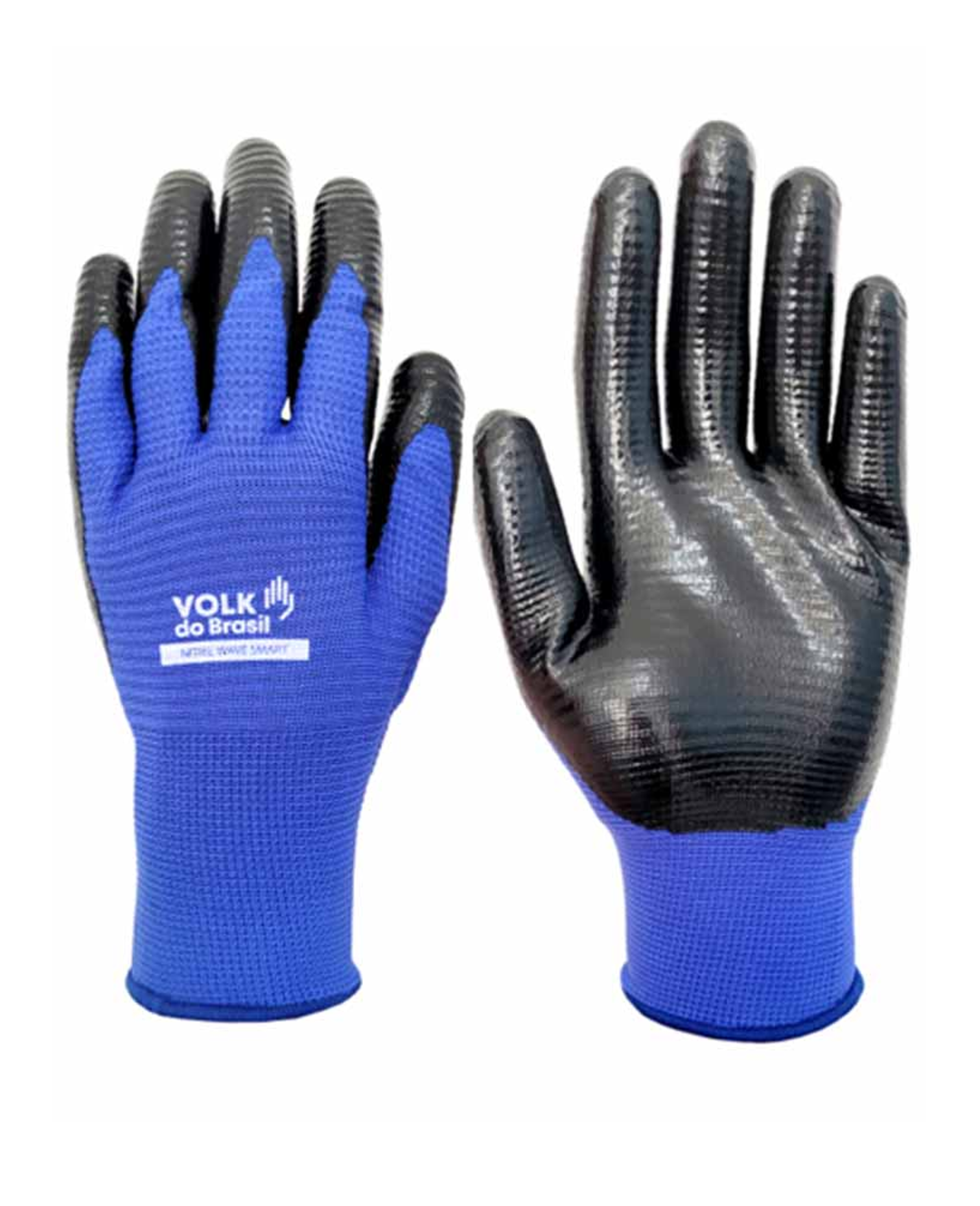 Luva Volk Nitril Wave Smart Azul (Tamanhos 10/EG e 9/G)