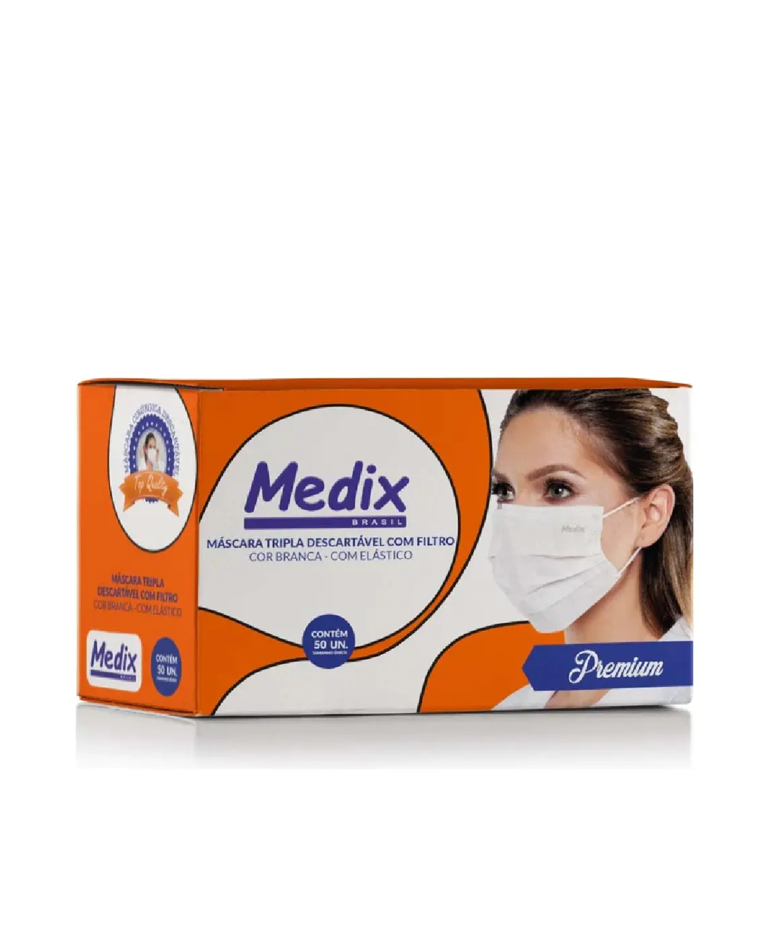 Máscara Descartável Medix C/ Elástico Tripla (50 unidades)