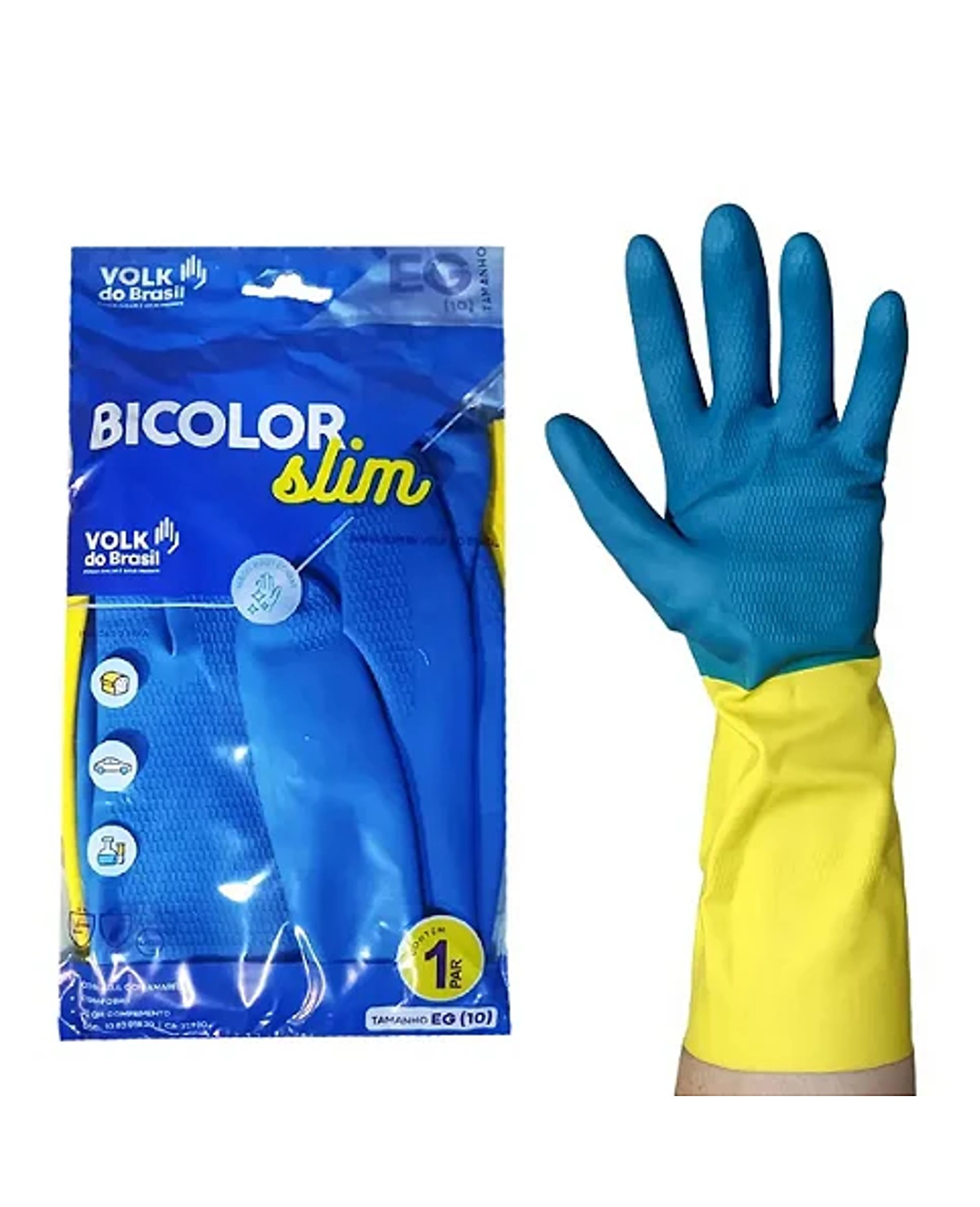 Luva Volk Bicolor Látex/Neo Slim